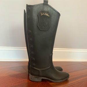 Sam Edelman black rain boot riding boot